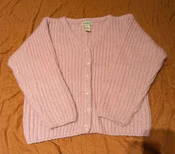 L.L.Bean 핑크 V넥 가디건