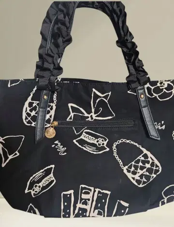 엠즈 그레이시 50주년 프릴 핸들 토트백 블랙