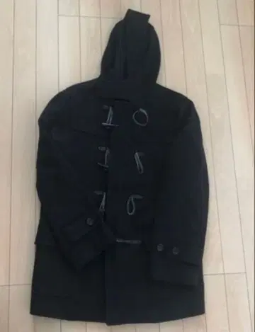 네이비 컬러 더플 코트 일본제 울 90%