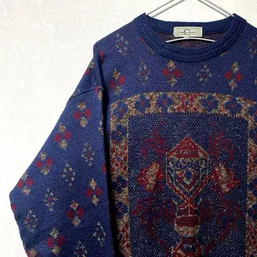 디자인 니트 올 패턴 빈티지 레트로 다이아 아트 유럽풍 꽃무늬