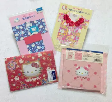 레어 헬로키티 유카타형 알로하 셔츠형 일본풍 장미 키티 카드 세트