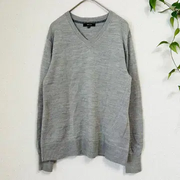 고품질 COMME CA ISM [S 상당] 그레이 V넥 니트