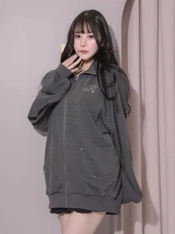 리본 프린트 오버 사이즈 저지