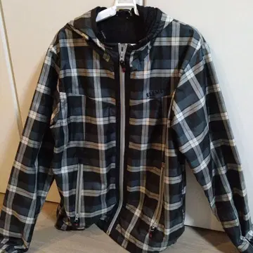 ELEMENT 후드 부착 체크 자켓 L 사이즈