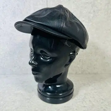 CALEE 가죽 헌팅 캡 블랙 사이즈 M