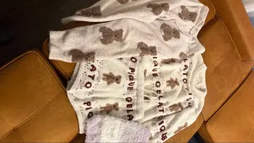 젤라또피케 곰 무늬 복슬복슬 룸웨어 세트