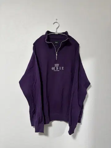 HUF 월드와이드 보라색 맨투맨 티셔츠 L 사이즈