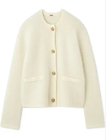 Mila Owen 금장 버튼 짧은 기장 알파카 니트 가디건 자켓