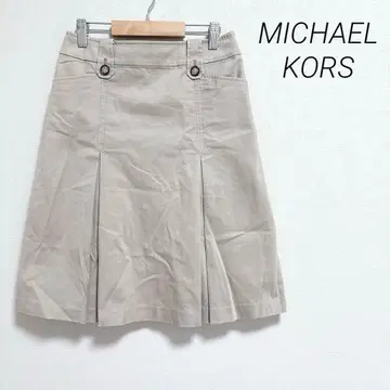 마이클코어스 사다리꼴 스커트 무릎 기장 버튼 플리츠 디자인 고급 4