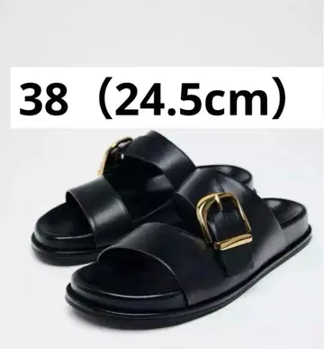 ZARA 버클 플랫 샌들 완판템 24.5cm 38