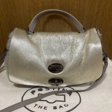 자넬라토 포스티나 골드 가죽 무스탕 콤비 숄더백