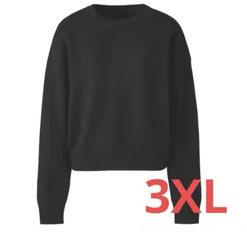 [ 새상품 ] 유니클로C 스무스 코튼 크루넥 스웨터 블랙 3XL