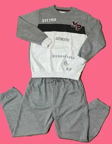 [ Hush Puppies ] 그레이 맨투맨 상하의 세트 ( M )