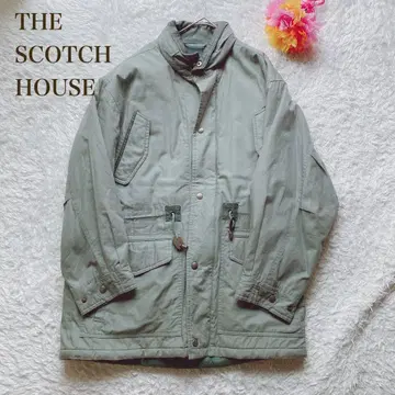 더 스카치 하우스 [ M ] 옅은 그린 계열 자켓 점퍼 수납 후드 부착