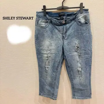 새상품급 SHILEY STEWART 데미지 데님 블루 파랑 캐주얼