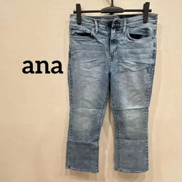 새상품급 ana 하이라이즈 크롭 플레어 캐주얼 무지