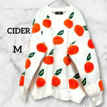 고품질 CIDER 여성용 니트 스웨터 [ M ] 오렌지 패턴