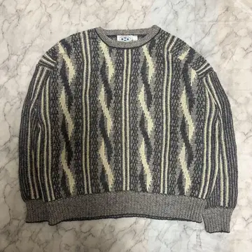 스코틀랜드제 니트 스웨터 XL 남성용 기하학 패턴 빈티지 구제 의류