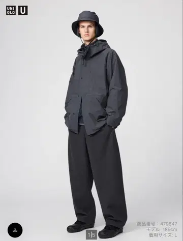 UNIQLO U 브러쉬드 맨투맨 와이드 팬츠 M 다크 그레이