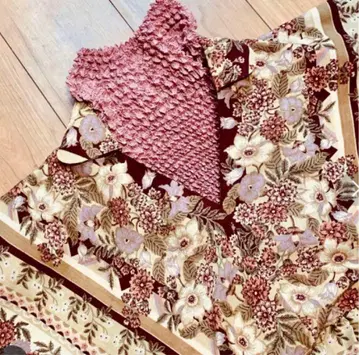 빈티지 꽃무늬 원피스 핑크 이너 세트