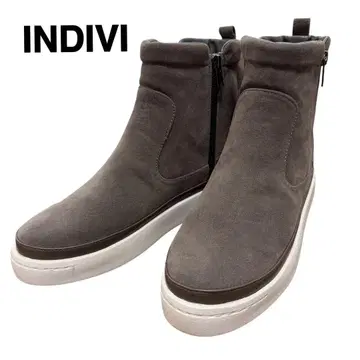 INDIVI 인디비 더블 지퍼 부츠 그레이