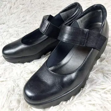 새상품급 힐즈아베뉴 통굽 웨이브 웨지솔 스트랩 가죽 신발