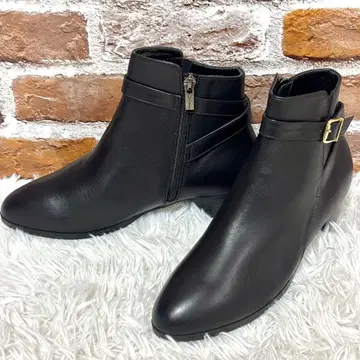 히미코 사이드 지퍼 숏부츠 블랙 벨트