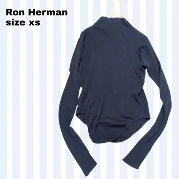 Ron Herman 리브 니트 긴팔 모크넥 XS 네이비