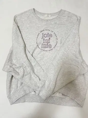 hinari 프론트 자수 루즈 로고 맨투맨 오트밀