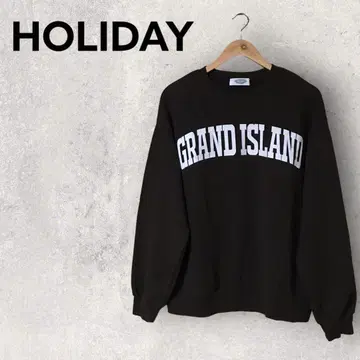 HOLIDAY 트레이닝복 브라운 빅 로고 심플 여성용 긴팔