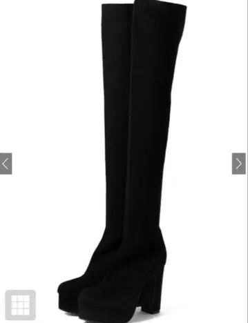 GRL 울트라 스트레치 청키힐 롱 부츠 블랙 23.5cm