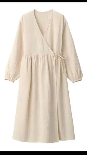 MUJI 무인양품 후와리 시보 거즈 롱 가디건 아이보리