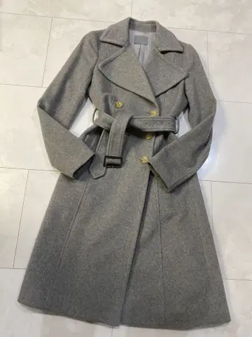 띠어리 럭스 캐시미어 100% 롱 코트 38 라이트 그레이