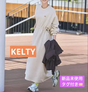 [미사용 새상품] 켈티 별주 더블 로고 자수 맨투맨 원피스