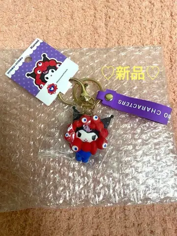 박람회 산리오 미야쿠미야쿠 입체 마스코트 스트랩 키링 쿠로미