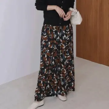 랜덤 패턴 와이드 팬츠