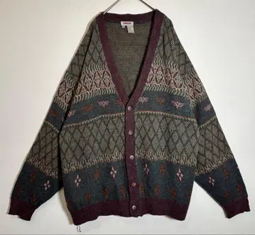 RODIER HOMMES 올 패턴 이탈리아제 아크릴 울 가디건