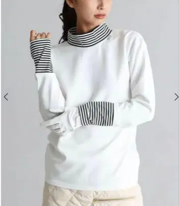 화이트 긴팔 티셔츠 스콧 클럽 골프웨어