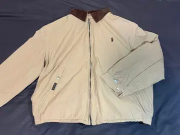 베이지 코듀로이 옷깃 충전솜 자켓