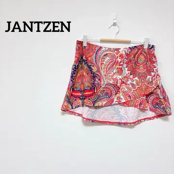 새상품급 JANTZEN 페이즐리 무늬 플레어 스커트 미니 스커트 여름 봄