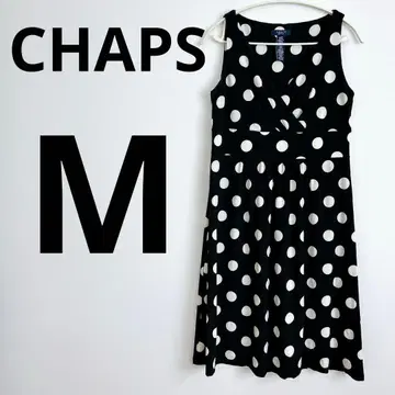 새상품급 CHAPS 슬리브리스 도트 원피스 [ M ] 블랙 도트 원피스