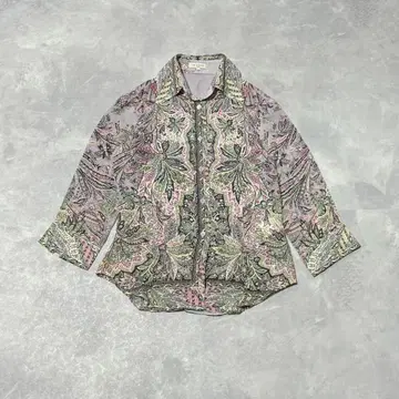 에트로 ETRO 페이즐리 실크 셔츠 7분 소매