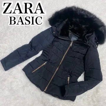 ZARA 자라 다운 자켓 아우터 퍼 허리 라인 골드 지퍼