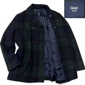 [ 새상품급 ] Gap 갭 블랙워치 패턴 P 코트 울 혼방 충전솜 XL