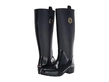 타미힐피거 블랙 블랙 장화 레인부츠