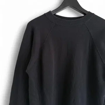 90s 빈티지 Hanes USA 블랙 무지 래글런 L I19