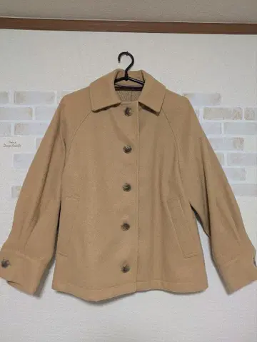 [ mil ] 카멜 색상 스탠 칼라 미들 코트 XS