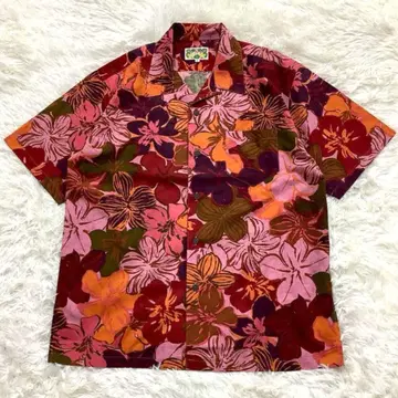 카리유시 의류 L 하이비스커스 정장 화려함 고급 반팔 고급 축하 관광