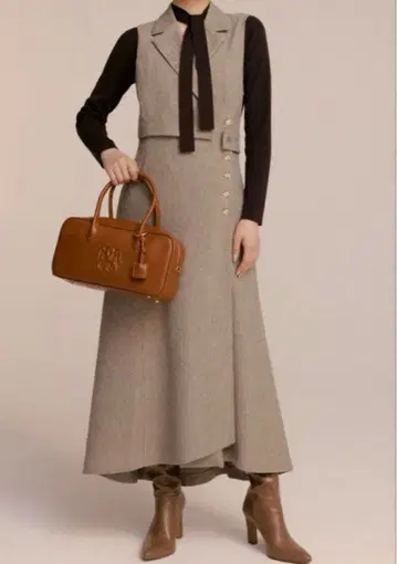 SNIDEL 랩 테일러드 오버롤 스커트