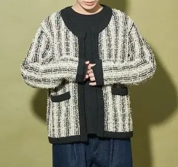 Audrey and John Wad 노카라 니트 자켓